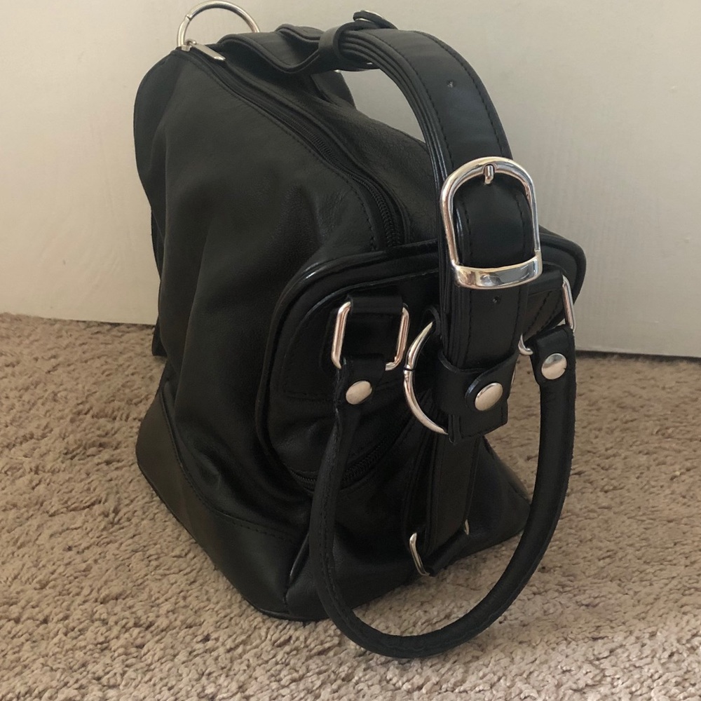 Florence Italian Leather Small Purse Black